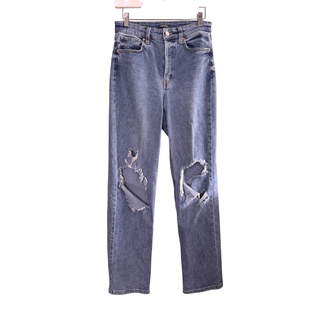 Wild Fable Super High-Rise Straight Distressed Jeans Medium Wash Blue Size 4